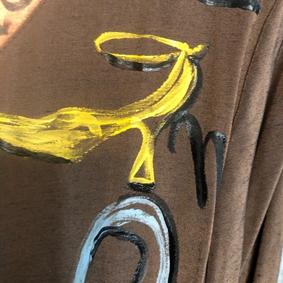 𝅺VINTAGE FIRST LADY  by JACKIE & JULIAN size 10 brown & rust silky jacket duster - Picture 6 of 16